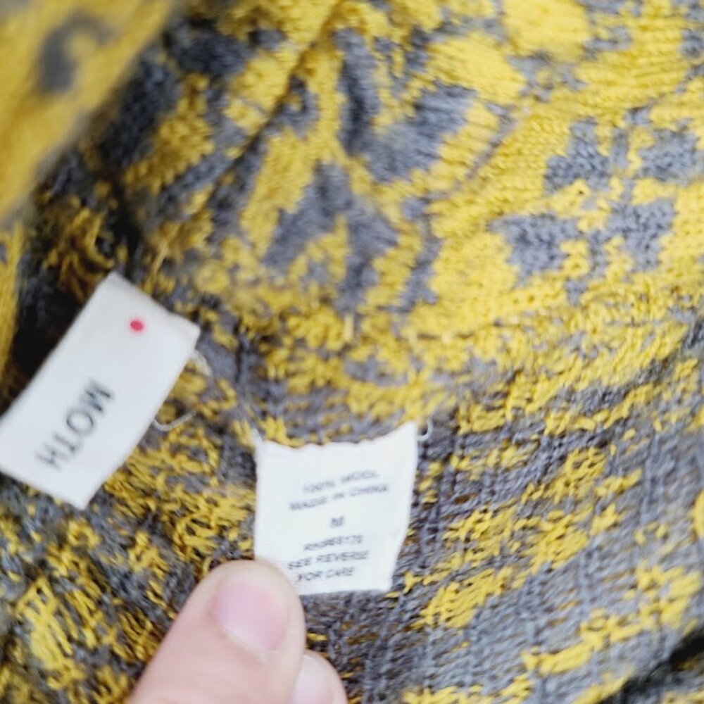 Moth Mustard and Gray Knit Tie-Front Cardigan - Picture 5 of 5